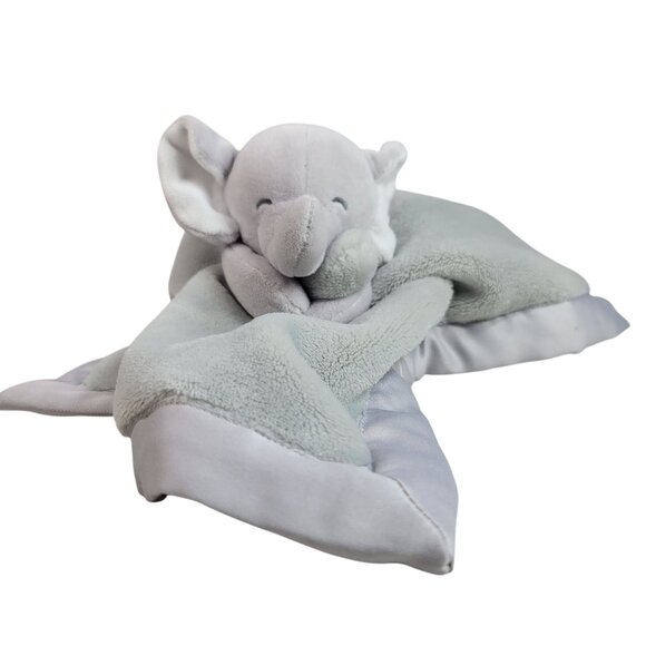 Carter's Elephant Lovey Plush Gray 14.5" Satin Back Trim Security Soother Soft - Picture 1 of 8